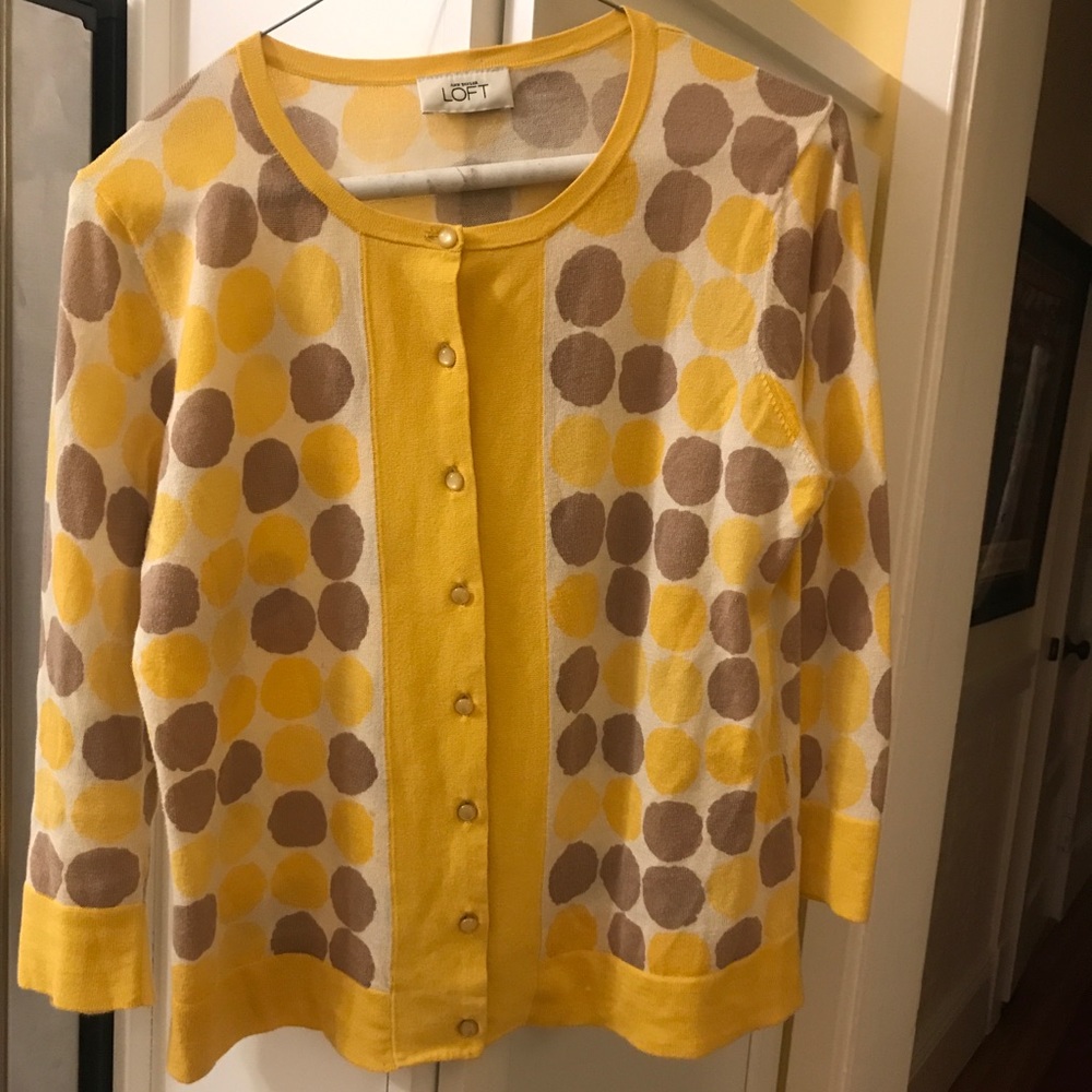 Beige and yellow Ann Taylor Loft sweater